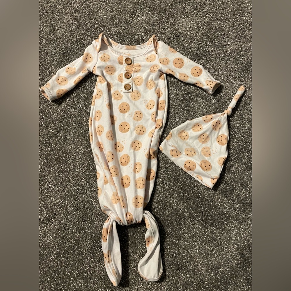 Caden Lane Cookie Baby Gown and Hat